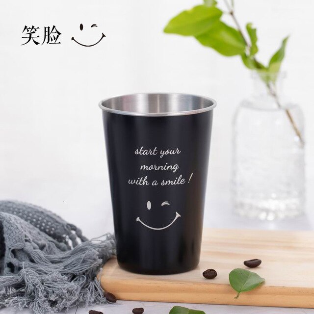 Soffe Food Grade Stainless Steel Cool Beer Drink Cup 500ml Creative Design Home Office Milk Coffee Mug