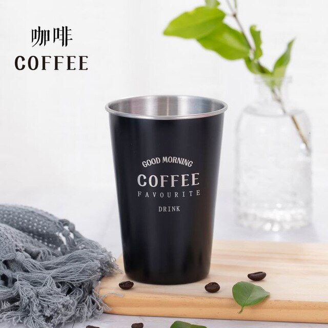 Soffe Food Grade Stainless Steel Cool Beer Drink Cup 500ml Creative Design Home Office Milk Coffee Mug