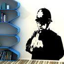 Banksy  Middle Finger Cop Rude Wall Sticker Bedroom Living Room Banksy Graffitti Street Culture Police Wall Decal Vinyl Decor