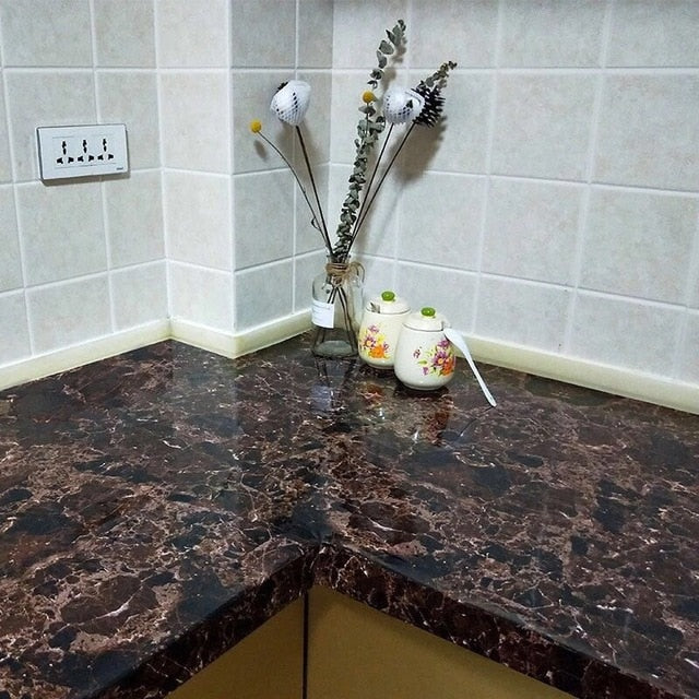 kitchen PVC wall stickers marble countertop stickers bathroom self-adhesive waterproof wallpaper