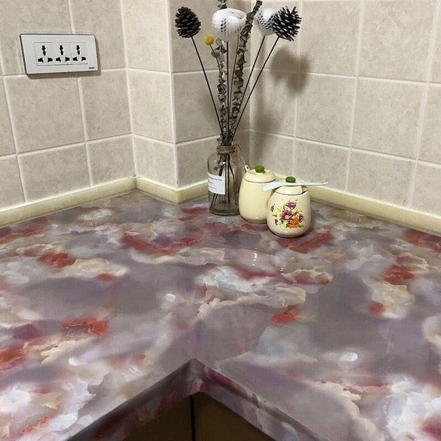 kitchen PVC wall stickers marble countertop stickers bathroom self-adhesive waterproof wallpaper