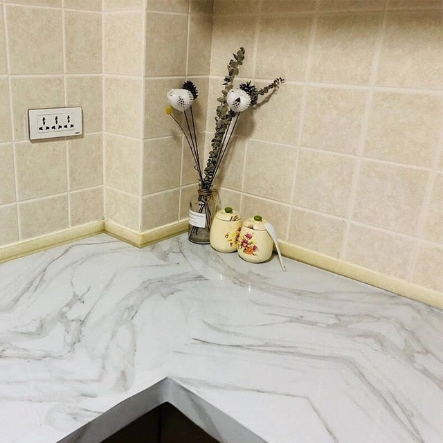 kitchen PVC wall stickers marble countertop stickers bathroom self-adhesive waterproof wallpaper