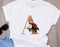 Custom name letter combination women's High quality printing T-shirt Flower letter Font A B C D E F G Short sleeve Clothes