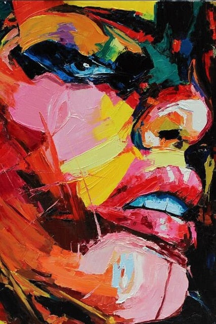 Abstract Woman Face Graffiti Street Art Oil Painting on Canvas Posters and Prints Pop Wall Art for Living Room Decor Watercolor