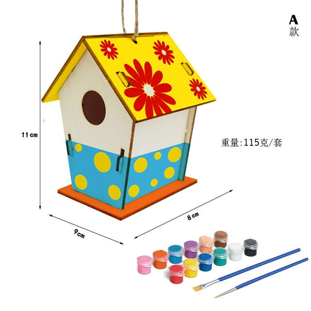 DIY Bird House Kit Build and Paint Birdhouse Wooden Arts for Girls Boys Toddlers Creative Kids Activities Wooden Toys for Kids