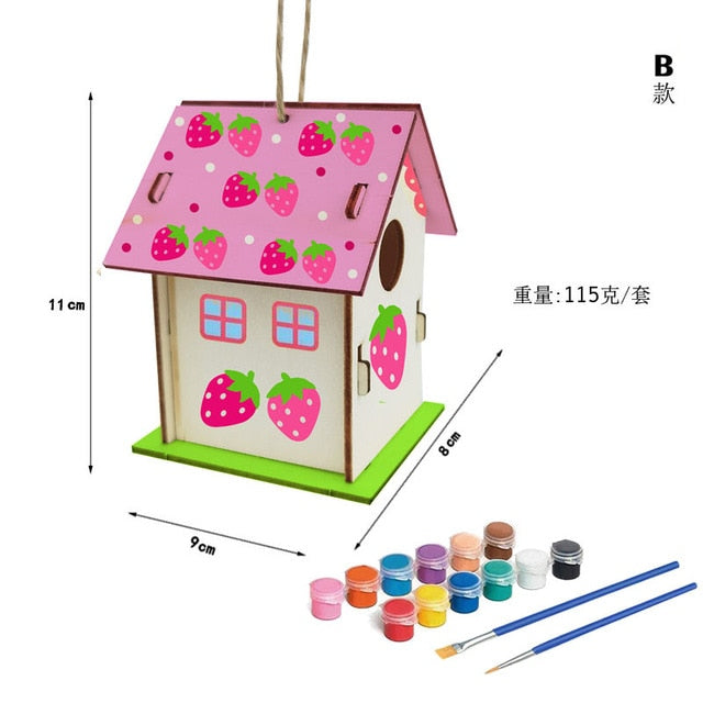 DIY Bird House Kit Build and Paint Birdhouse Wooden Arts for Girls Boys Toddlers Creative Kids Activities Wooden Toys for Kids