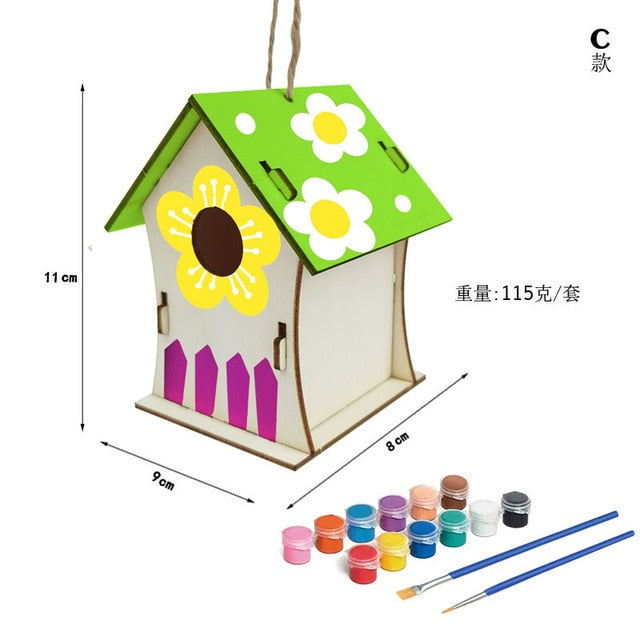DIY Bird House Kit Build and Paint Birdhouse Wooden Arts for Girls Boys Toddlers Creative Kids Activities Wooden Toys for Kids