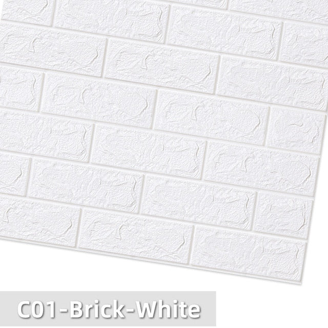 Kaguyahime 3D Brick Wall Stickers DIY Decor Self-Adhesive Waterproof Wallpaper For Kids Room Bedroom 3D Wall Sticker Brick