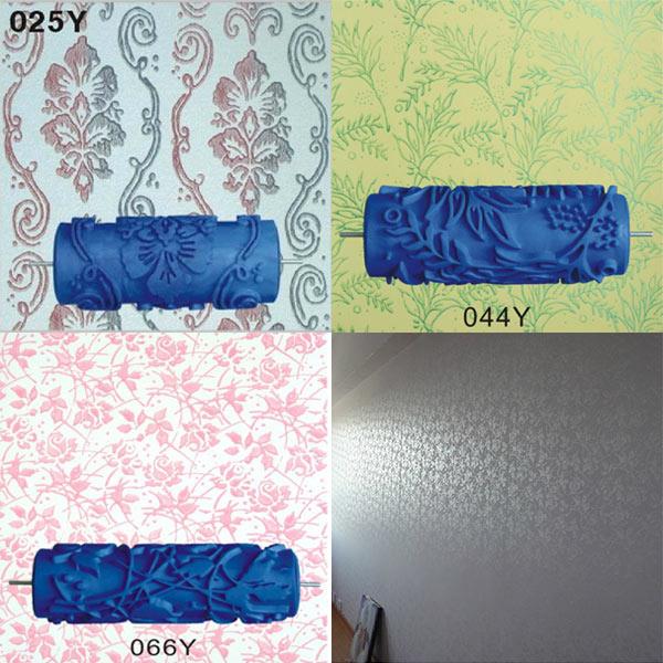 Flower Texture Blue Painting Roller Paint Machine Wall Decoration Decor DIY rubber decorative  wall pattern design roller wallpa